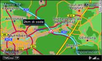 Visualizzazione di un'informazione sul traffico TMC/TMCpro sulla cartina